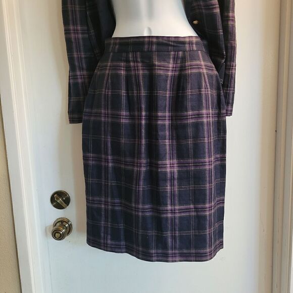 Vintage academia plaid suit with original gold buttons - Picture 11 of 16